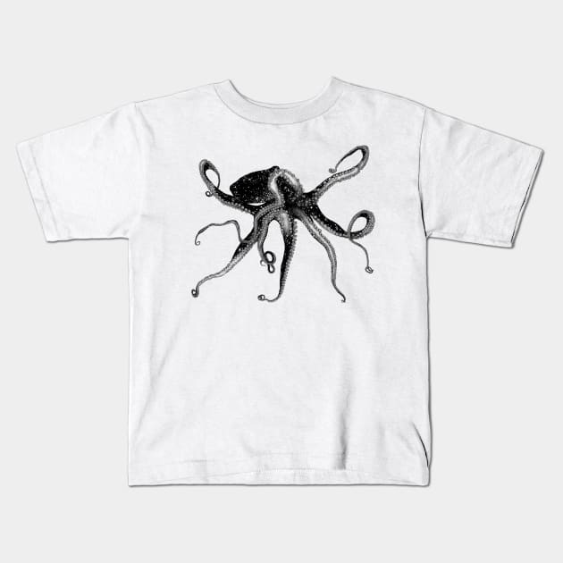 Cosmic Octopus Kids T-Shirt by ECMazur